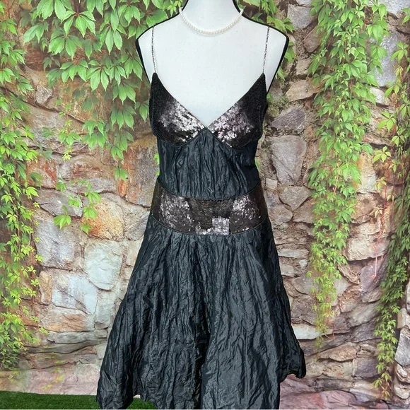 VINTAGE NICOLE MILLER SIGNATURE Y2K Whimsigoth Taffeta Dress, 6 - Picture 8 of 16